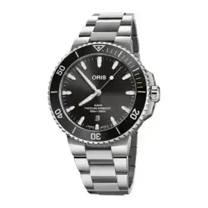 Oris Aquis Date 43.5 mm con esfera negra y brazalete de acero