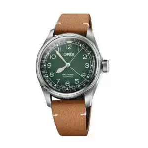 Oris Big Crown x Cervo Volante con esfera verde y correa de cuero natural