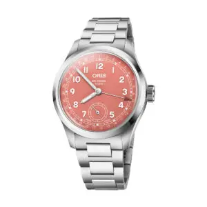 Oris Big Crown Pointer Date Calibre 403 con esfera rosada y brazalete de acero