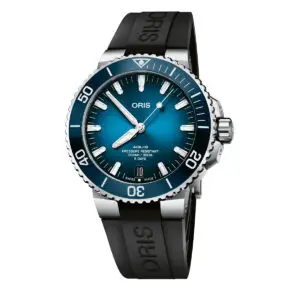 Oris Aquis Date Calibre 400 con esfera azul y correa de caucho negra