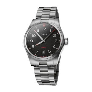 Oris ProPilot Date con esfera negra y brazalete de acero
