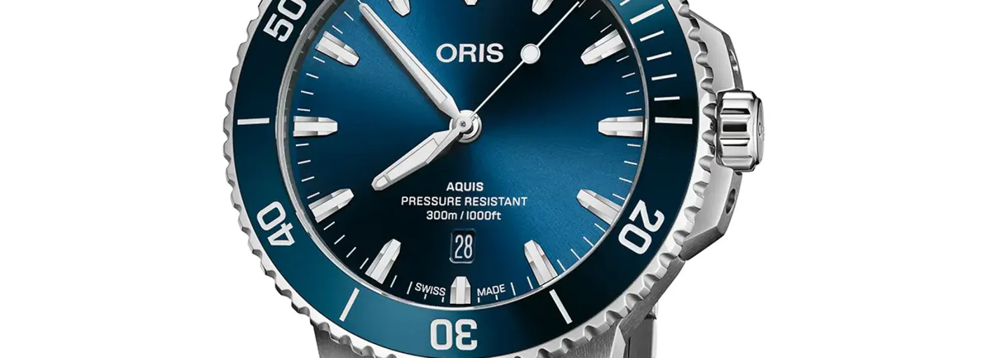 Oris Aquis Date con esfera azul y brazalete de acero de 41.5 mm